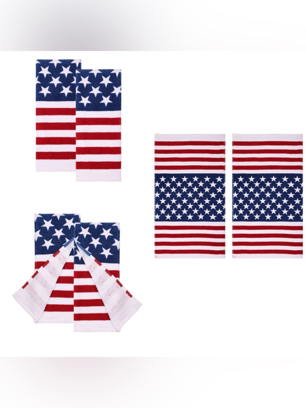 NWOT Celebrate Together Americana Flag Terry Kitchen Towels Set of 2